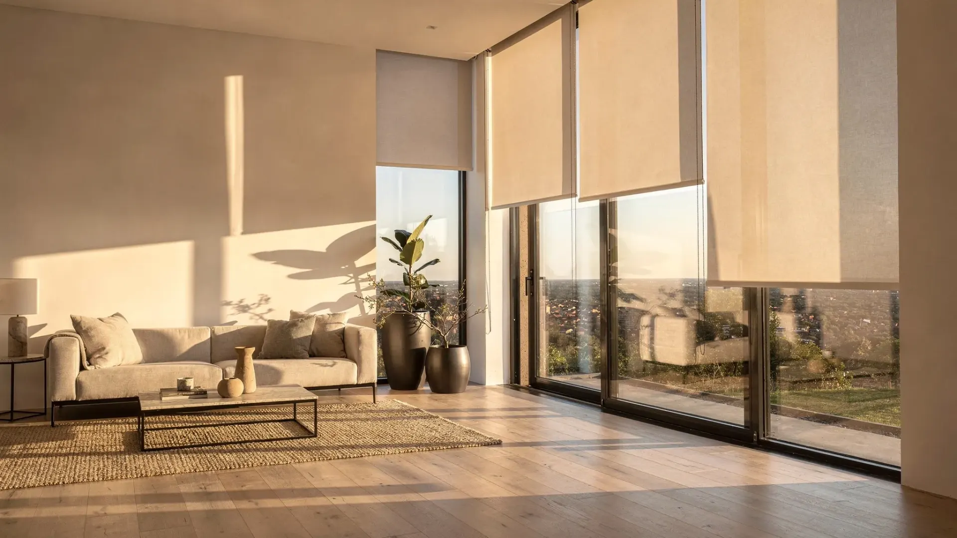 Blinds for morning afternoon and all day sun
