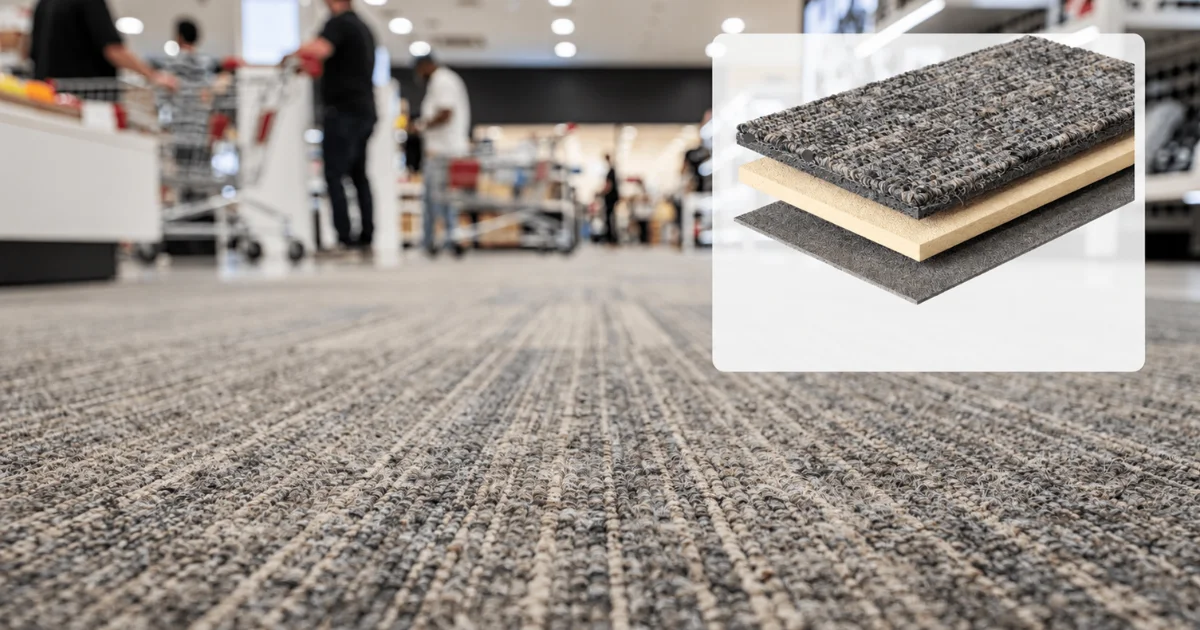 carpet tile backing for comfort acoustics and stability